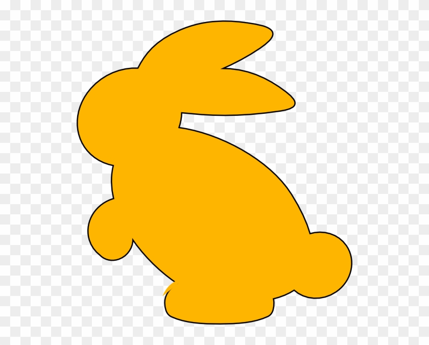 Yellow Bunny Silhouette Clip Art - Yellow Rabbit Clipart #13555
