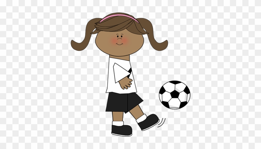 Girl Kicking Soccer Ball - Kicking Ball Clip Art #13556