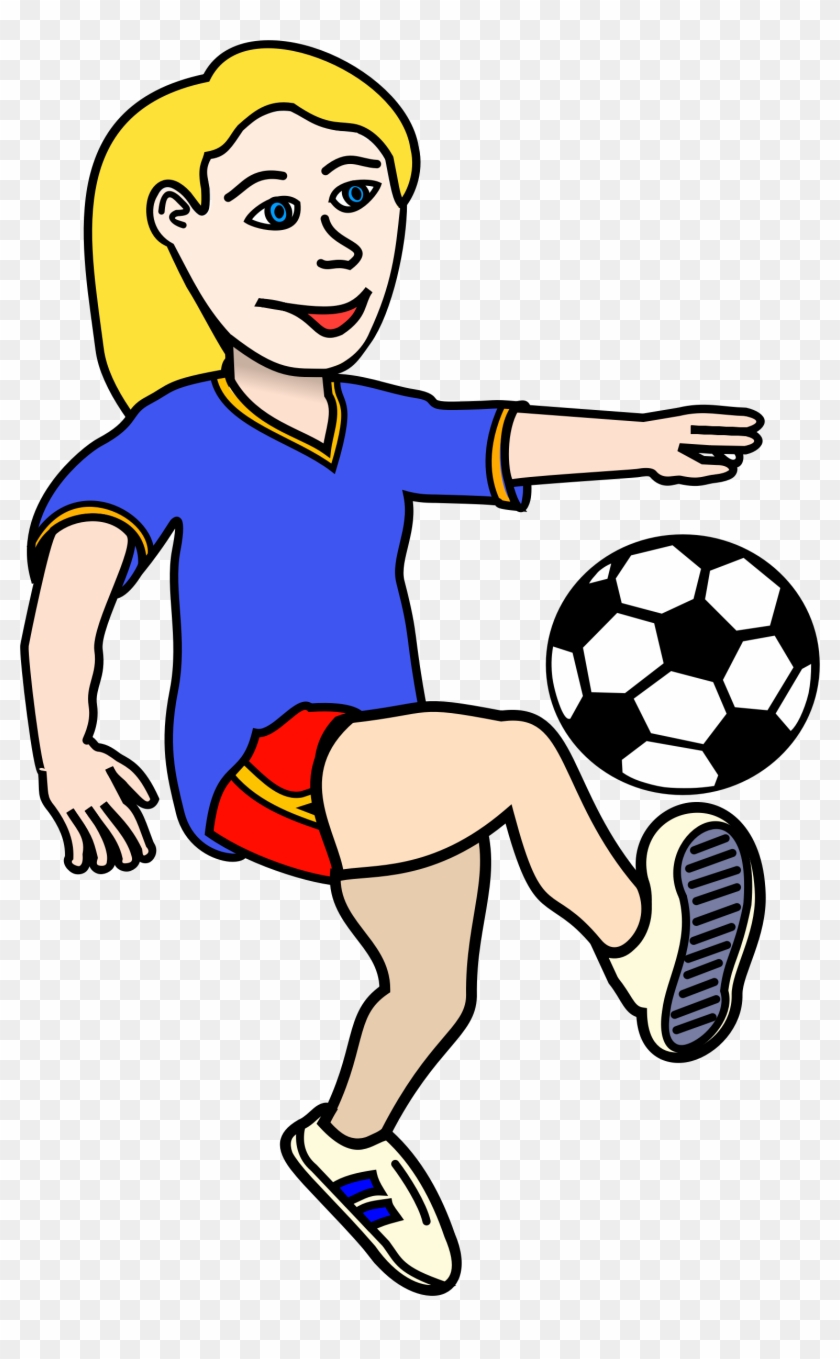 Fancy Design Clipart Soccer Player Playing Girl Coloured - Soccer Ball Clip Art #13563