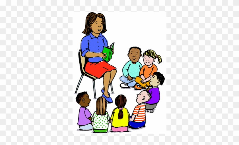 School Kids Art Class Clip Art - Teacher Is Reading A Story #13698