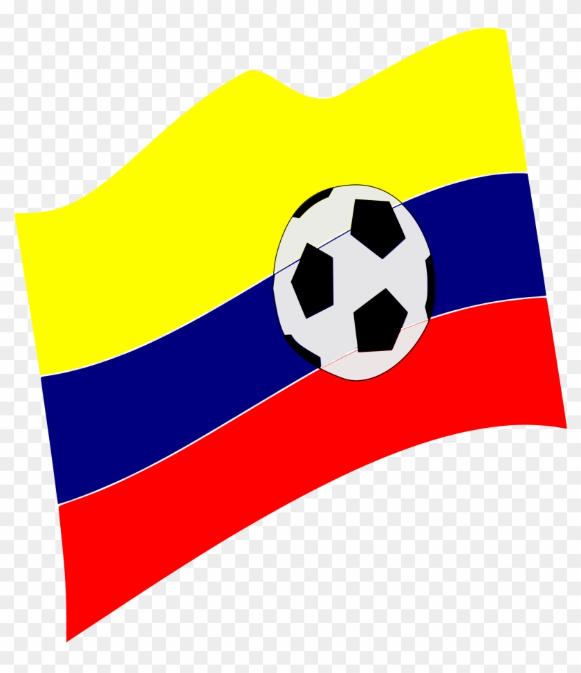 Big Image - Bandera De Colombia Y Balon #13832