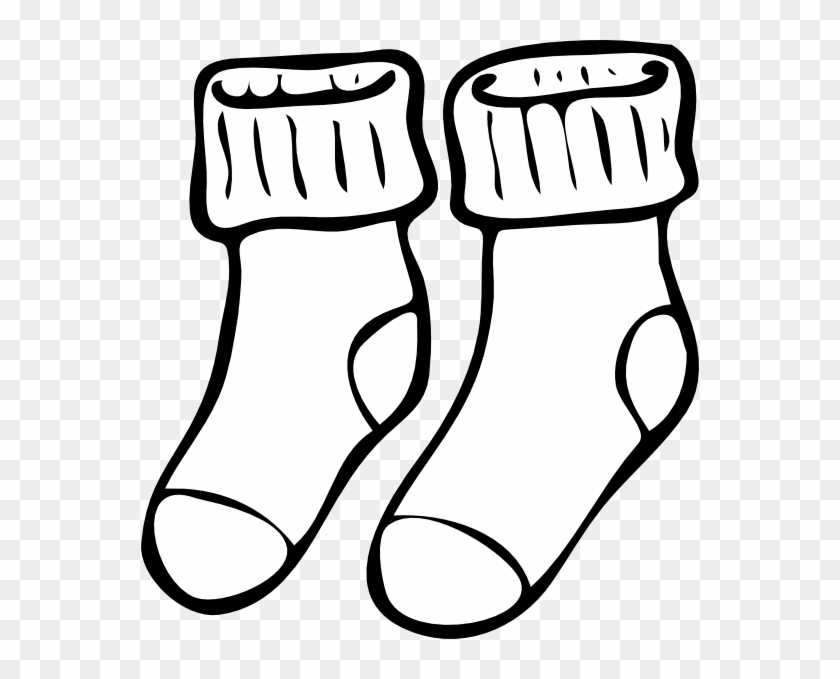 Free Black And White Sock Clipart