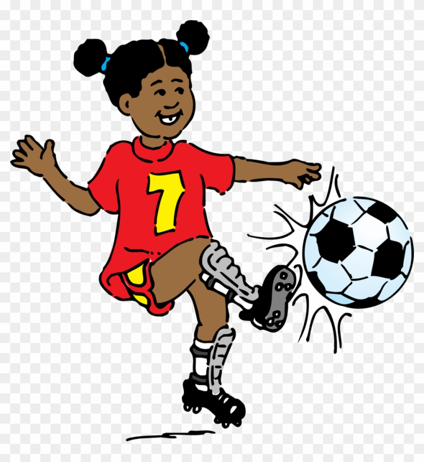 Girl Playing Soccer Clip Art - Playing Soccer Clipart #13859