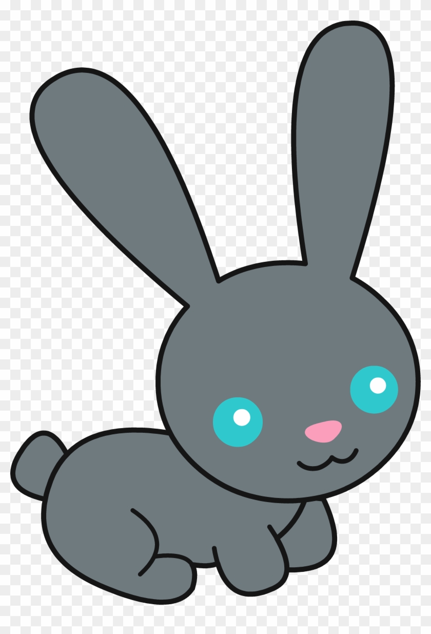 Cute Black Bunny Rabbit Free Clip Art Png - Cute Bunny Clipart #13888