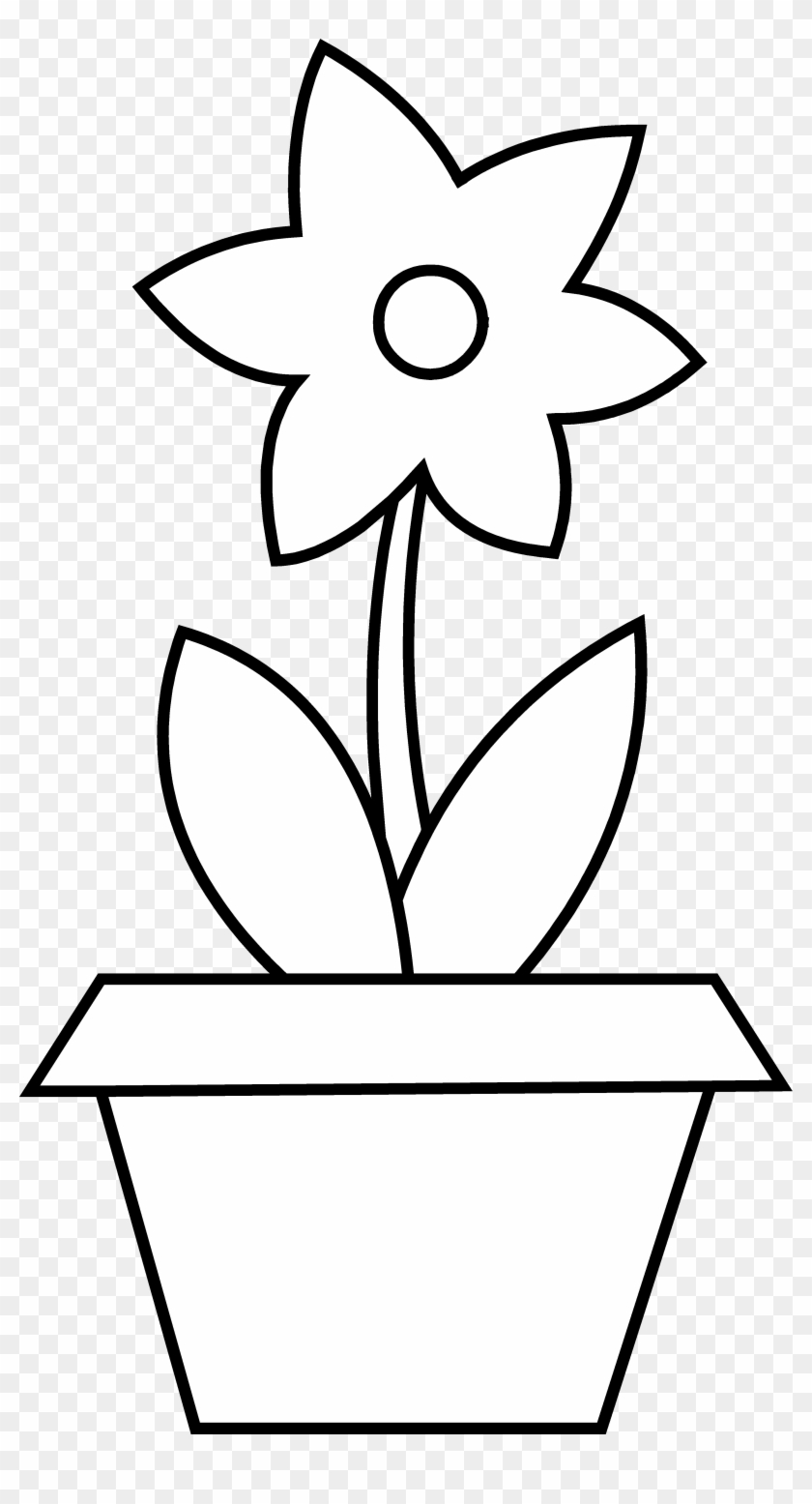 Plant Clipart Colouring - Colouring Pages Of Flower Pot #13937