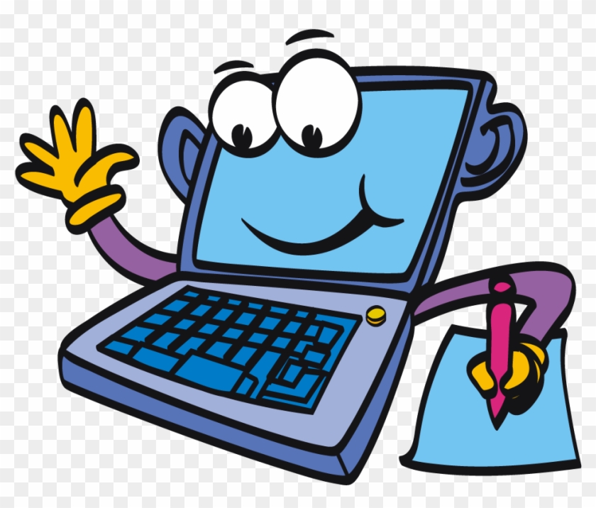 Computer Cartoon Laptopputer Clipart - Computer Clipart #13964