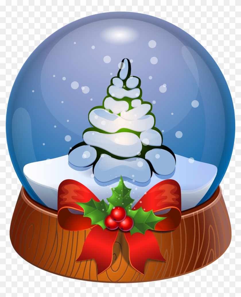 Christmas Tree Snow Globe Transparent Png Clip Art - Christmas Snow Globe Clip Art #14023