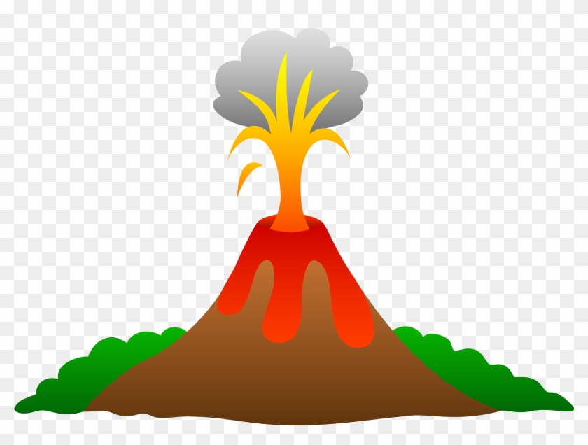 Volcano Erupting With Lava Free Clip Art Clipart Png - Volcano Clipart Transparent #14071