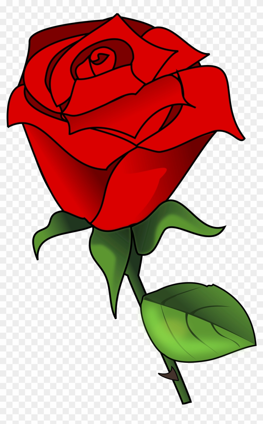 Plant Clipart Red Rose - Clip Art Rose #14196