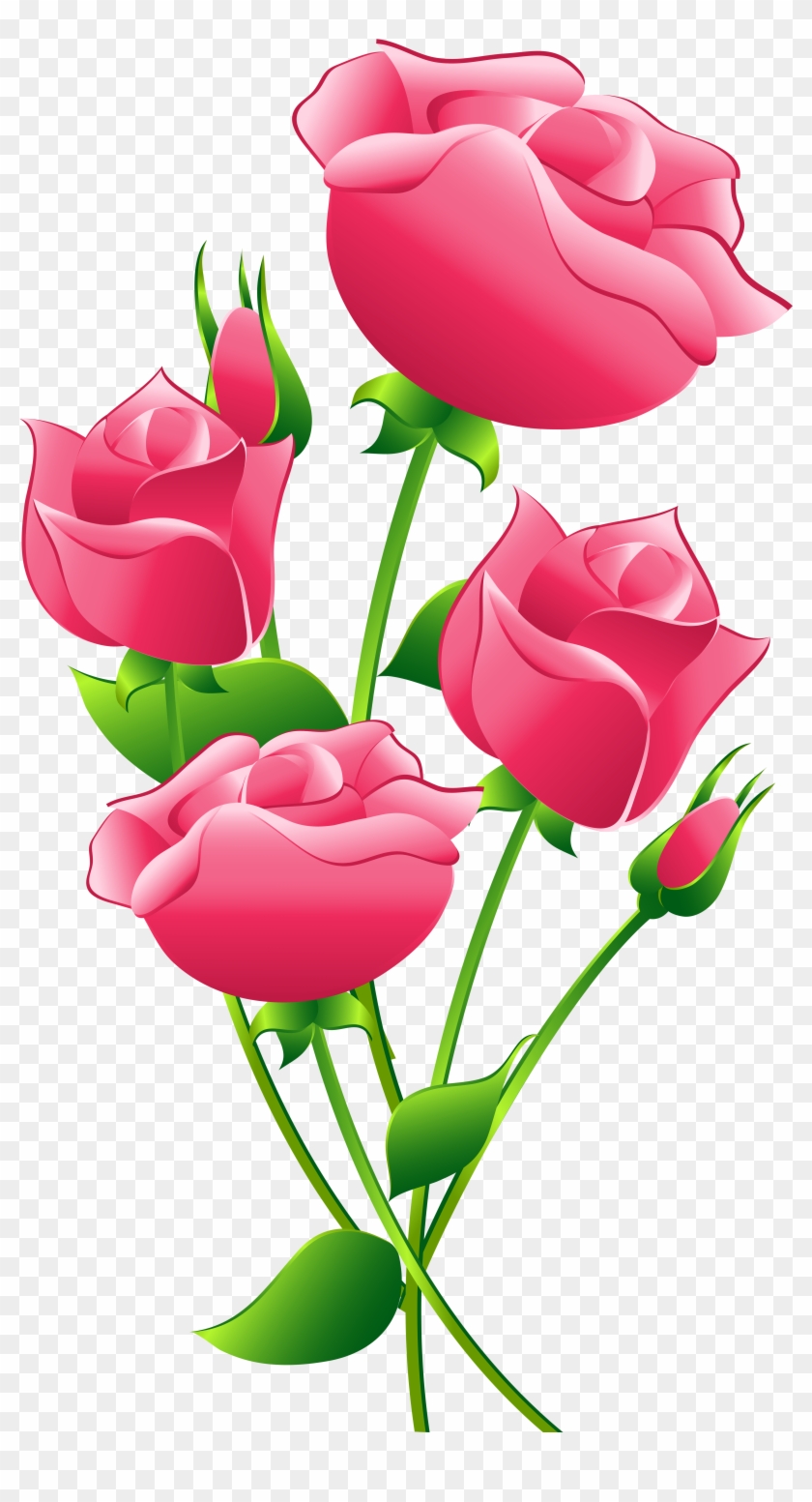 Pink Roses Transparent Clip Art Image - Pink Roses Transparent Clip Art Image #14289