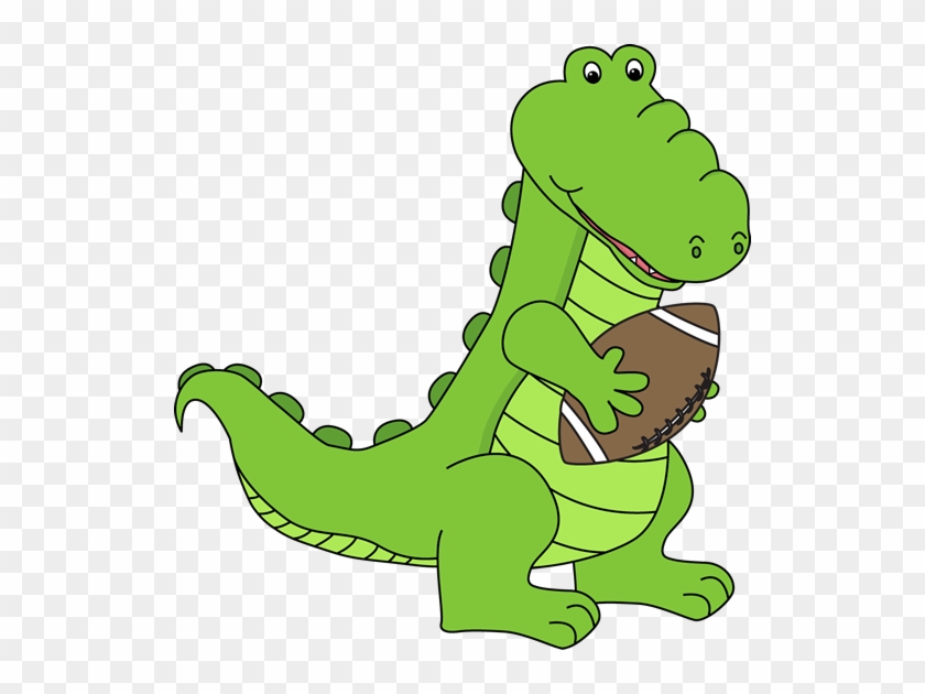 Alligator With A Football - Alligator Playing Football Clipart #14299