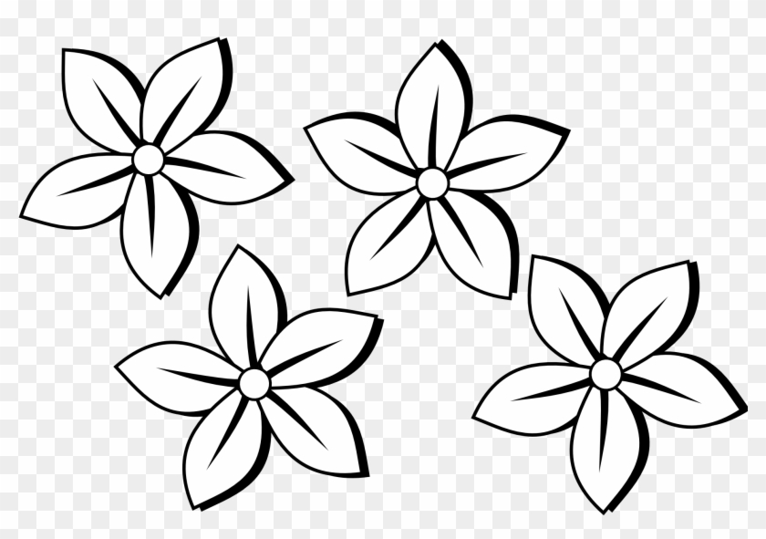 Clipart Line Art Flower - Flowers Clipart Black And White #14429
