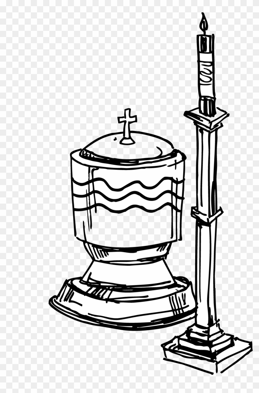 Baptism Cross Clip Art - Baptism Candle Coloring Page #14459