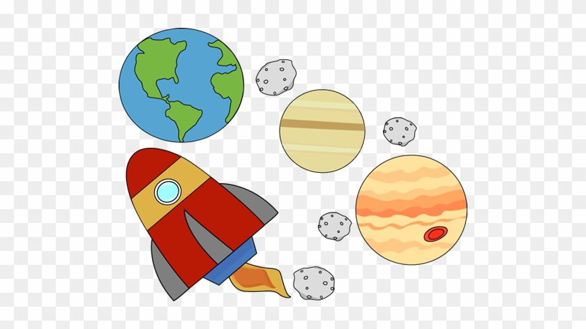 Rocket Flying Through Outerspace - Space Clipart #14532