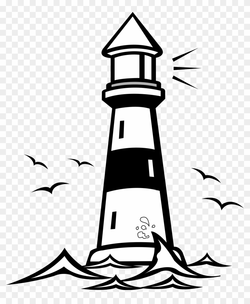 Black And White Light House Clipart - Lighthouse Clipart Black And White #14977