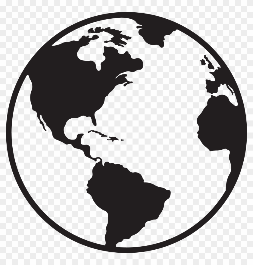 Black And White Globe Clipart - Black And White Globe Clipart #15111