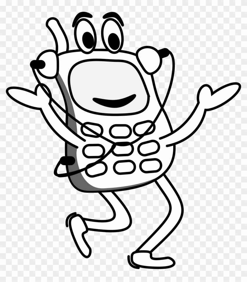 Big Image - Helephone Clipart Black And White #15171