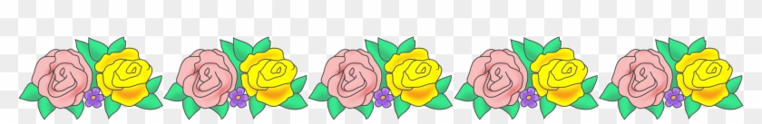Rose Flower Border - Clip Art #15176