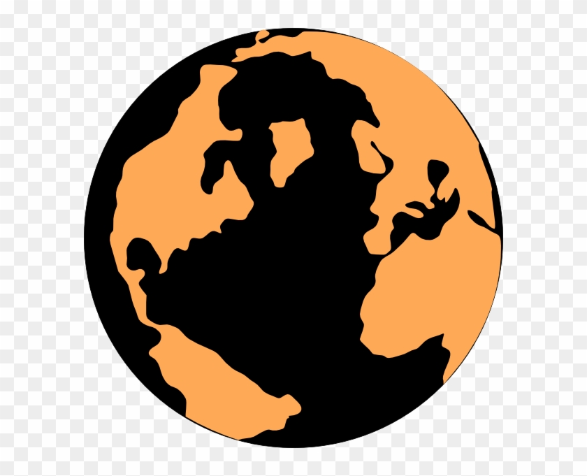 Orange And Black Globe Clip Art - Orange And Black Globe #15309