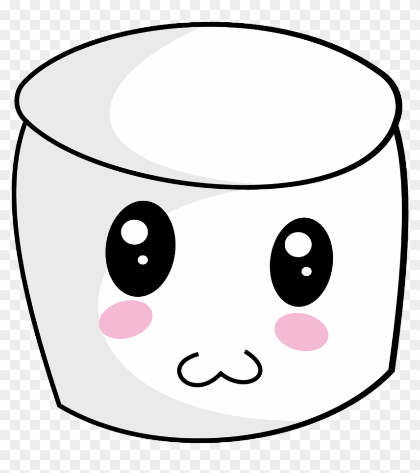 Container Clipart Bucket Container Cute Face Marshmallow - Marshmallow Cartoon #15325