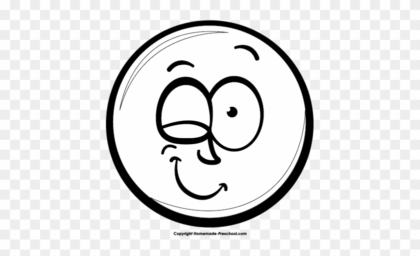 Free Smiley Face Clipart - Black And White Crayons Clipart #15359
