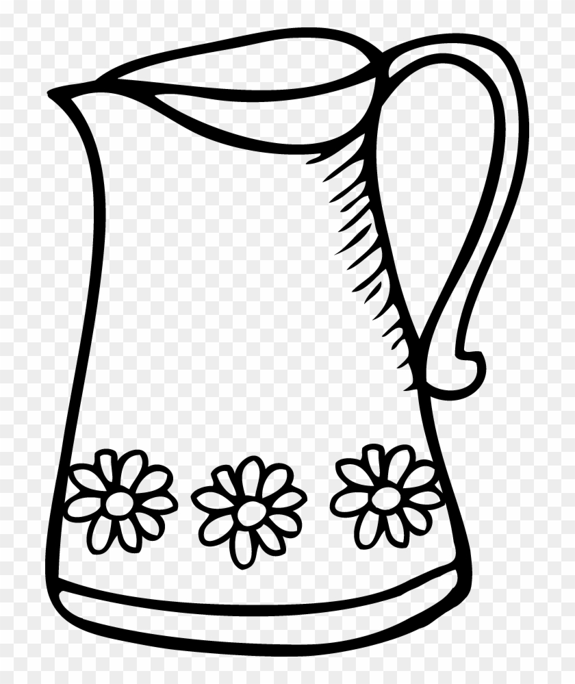 Blank Water Pitcher Clip Art - Jug Black And White Clip Art #15493