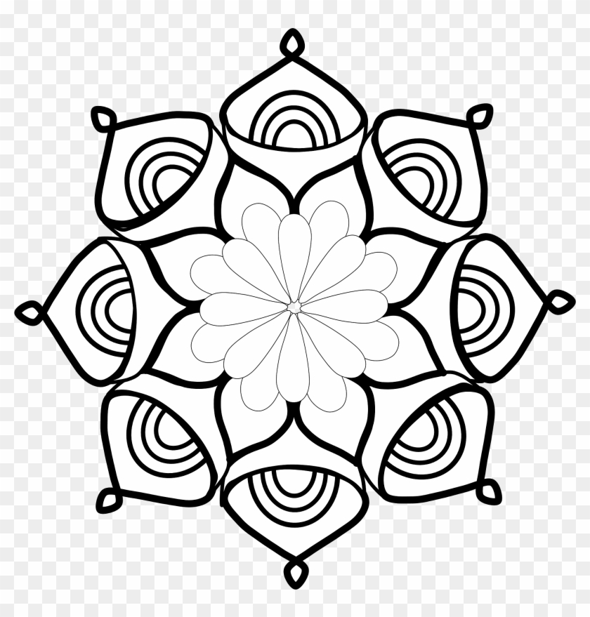 Mandala Clip Art - Mandala Clipart Black And White #15505