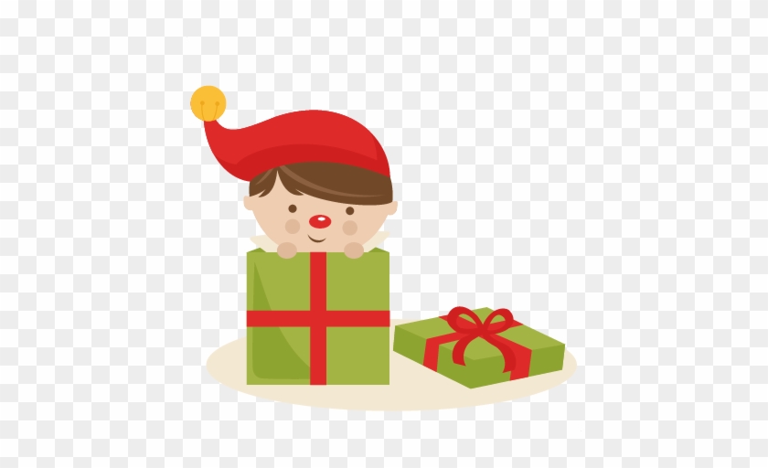 Elf In Present Svg Cutting Files Christmas Svg Cuts - Elf In A Present #15512