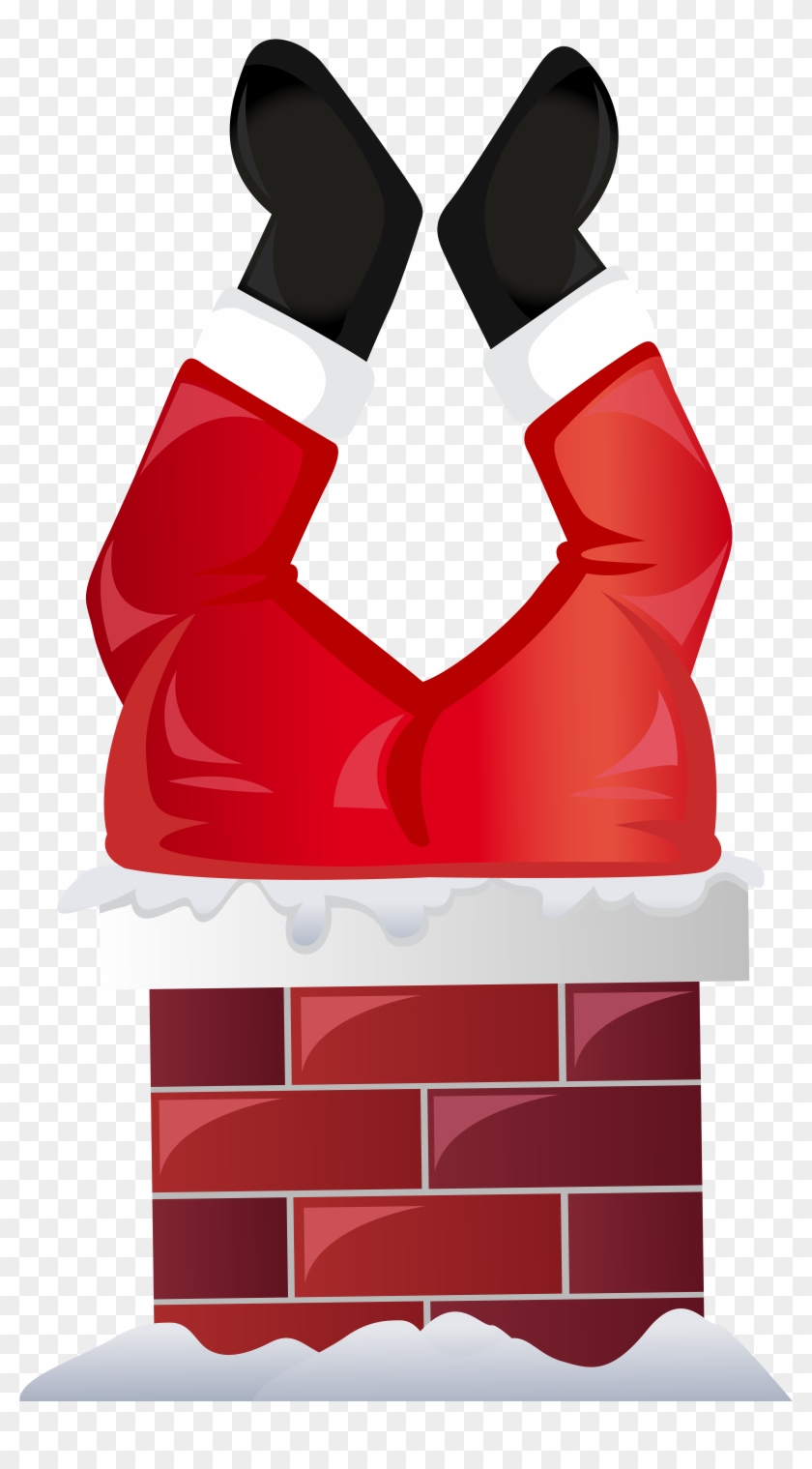 Funny Santa In Chimney Transparent Png Clip Art - Funny Santa Png #15601