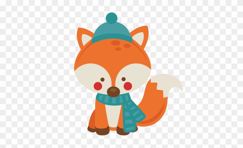 Winter Fox Clipart - Miss Kate Cuttables Winter #15604