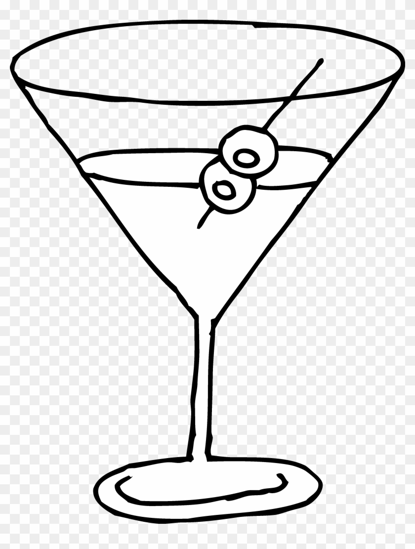 Martini Clip Art - Martini Glass Coloring Page #15755
