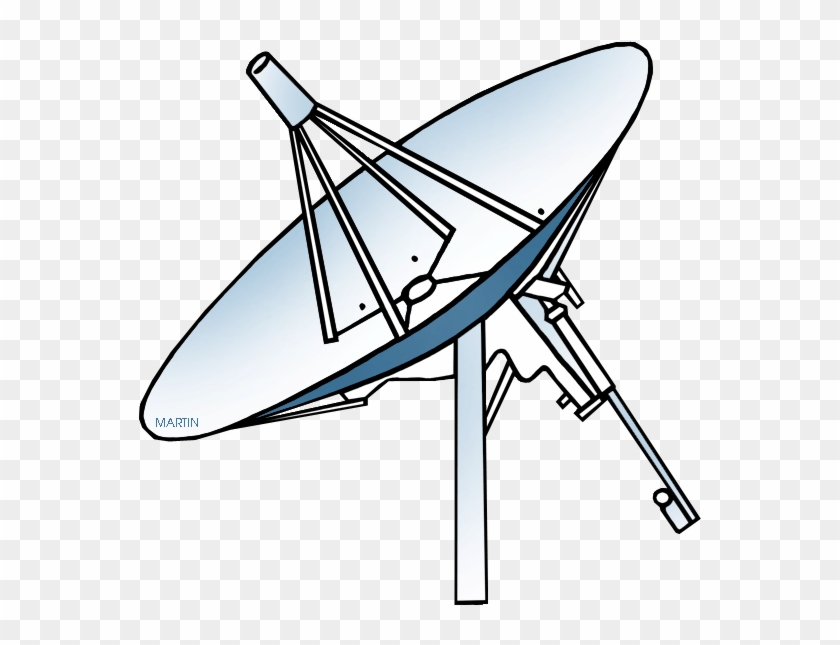 Outer Space Clip Art By Phillip Martin, Satellite Dish - Satellite Clipart #15888