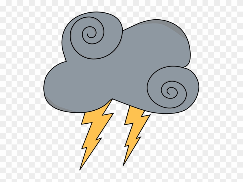 Swirly Gray Cloud With Lightning - Rain Clipart #15900