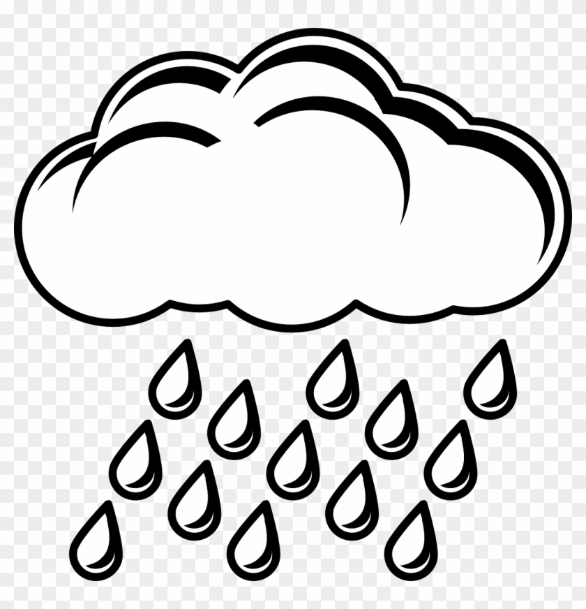 Wind Clip Art - Rainy Weather Clipart Black And White #15985