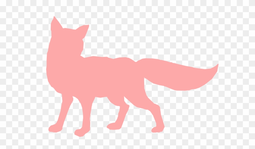 Pink Fox Silhouette Clip Art At Clker - Transparent Fox Silhouette #15990