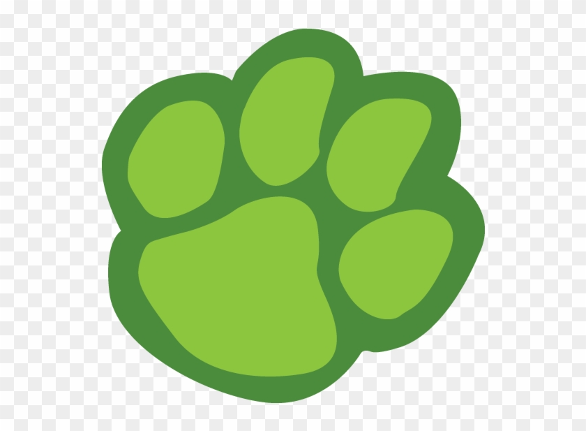 Tiger Paw Print Border Clipart - Green Paw Print Clip Art #16028