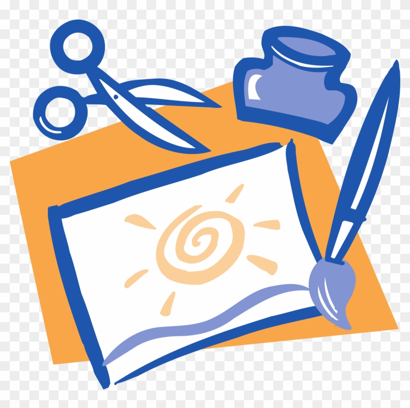 Art Of Cartoon Character - Scissors And Glue - Full Size PNG Clipart ...