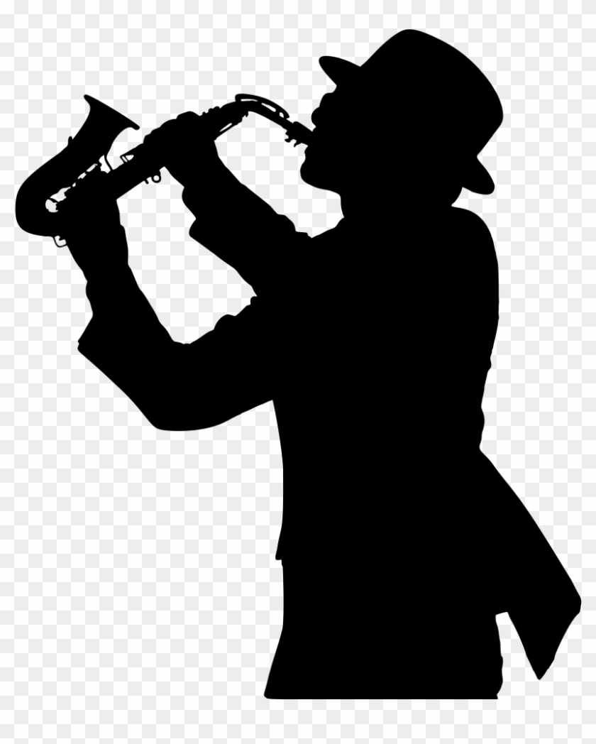 Onlinelabels Clip Art - Saxophone Player Silhouette Png #16121