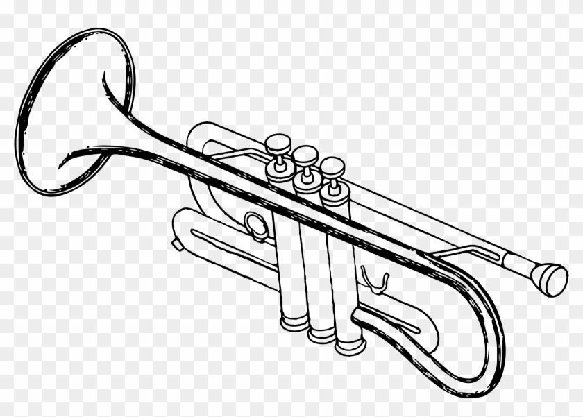Trumpet Clip Art - Trumpet Black And White Clipart #16191