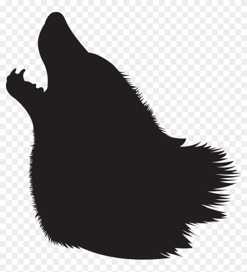 Clip Art Animals Four Legged Mammals Howling Wolf Silhouette - Howling Wolf Head Silhouette #16209