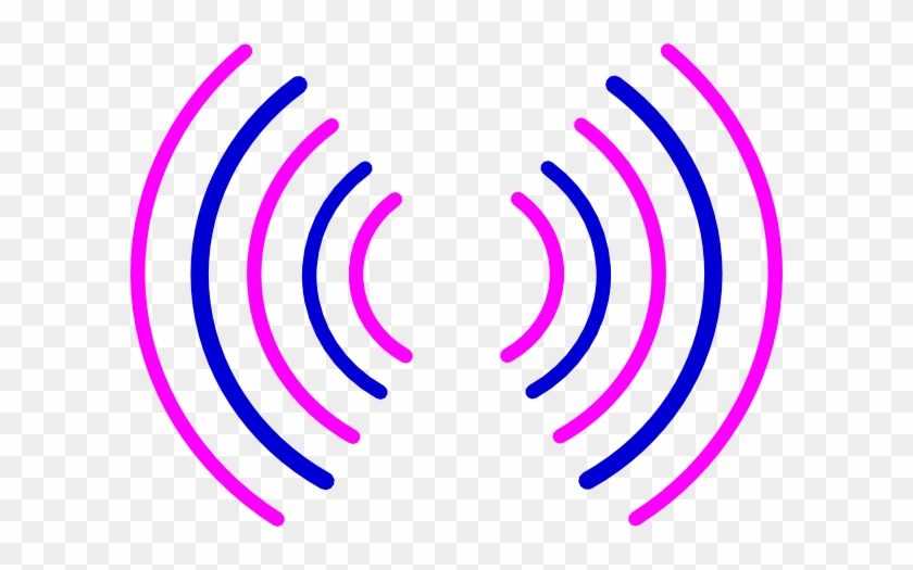 Radio Waves Pink And Blue Svg Clip Arts 600 X 445 Px - Radio Waves Circle Pink #16225