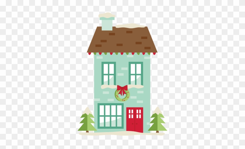 Christmas House Svg Scrapbook Cut File Cute Clipart - Christmas Day #16327