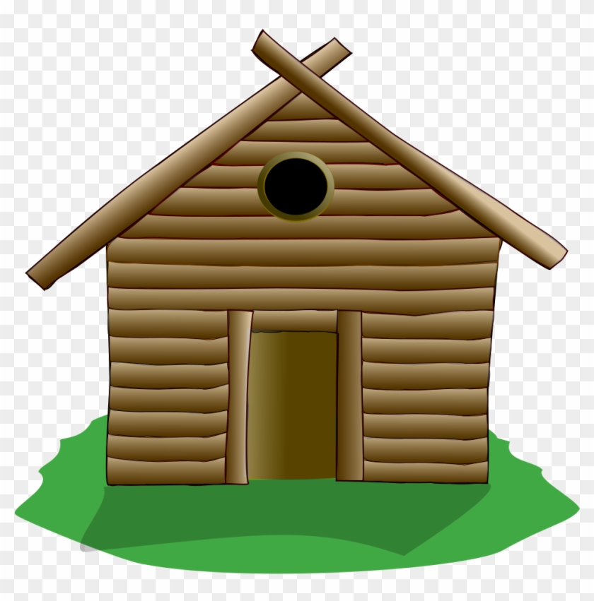 Showing Post & Media For Cartoon Stick House Clip Art - Log Cabin Shower Curtain #16551