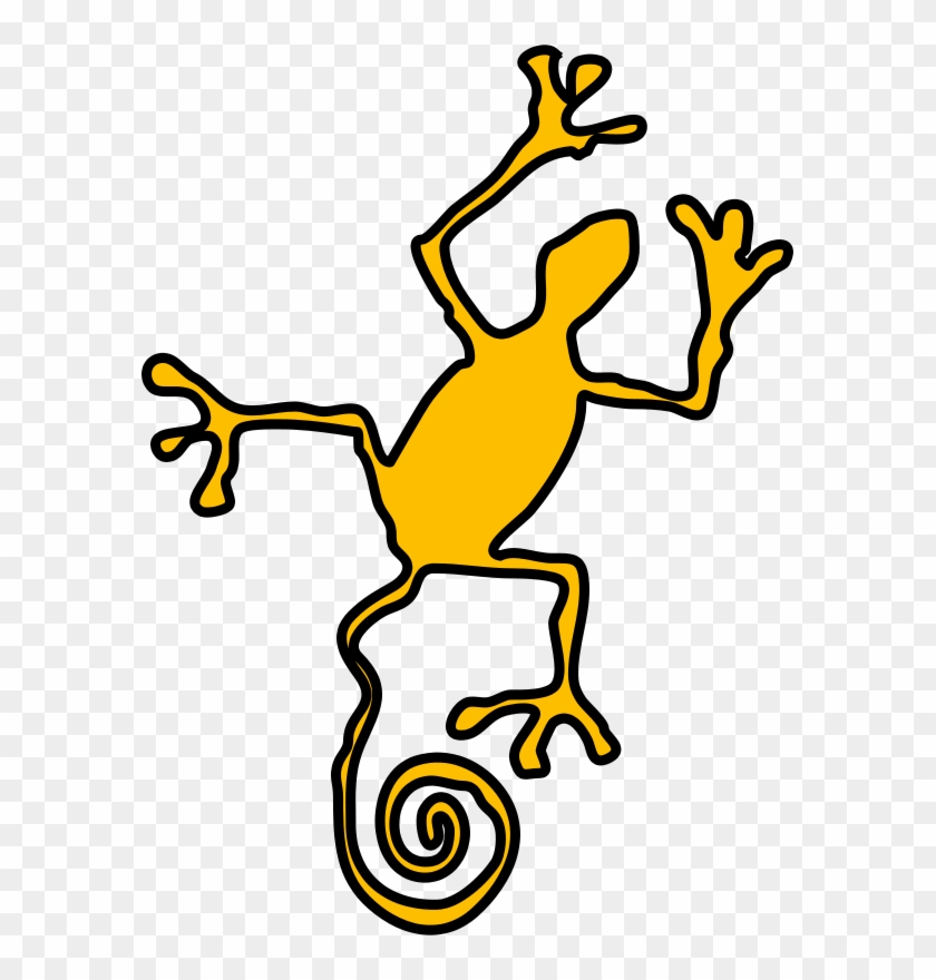 Lizard - Clipart - Black - And - White - Siluetas De Color Amarillo #16730