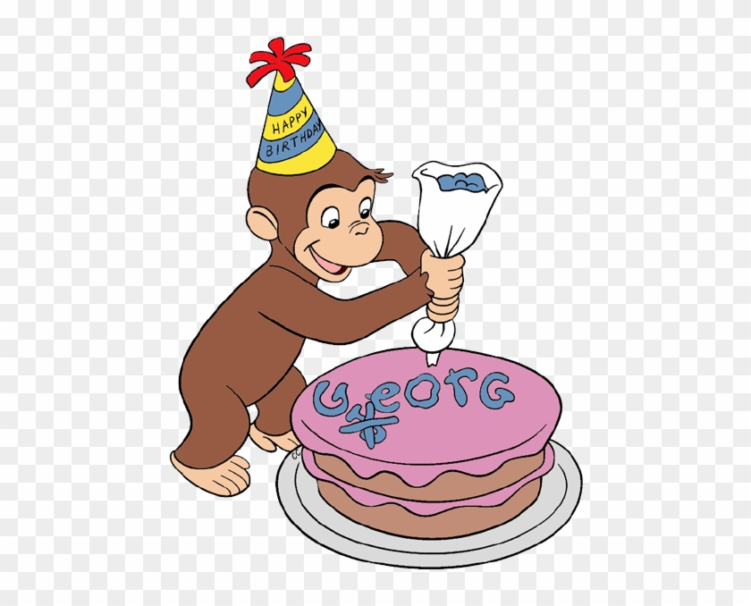 Curious George Decorating A Cake - Curious George Birthday Cake #16783