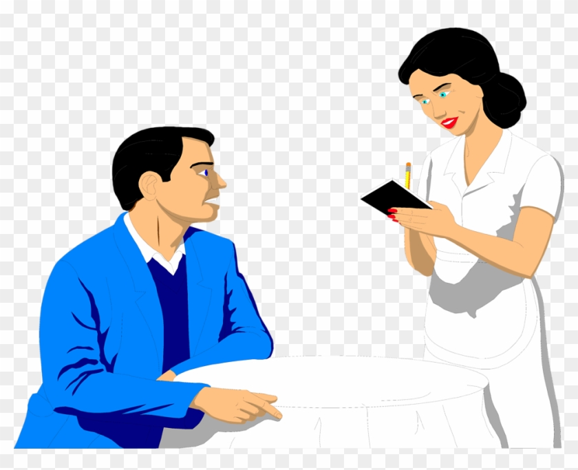 Taking Cliparts - Waitress Taking Order Clipart #16798