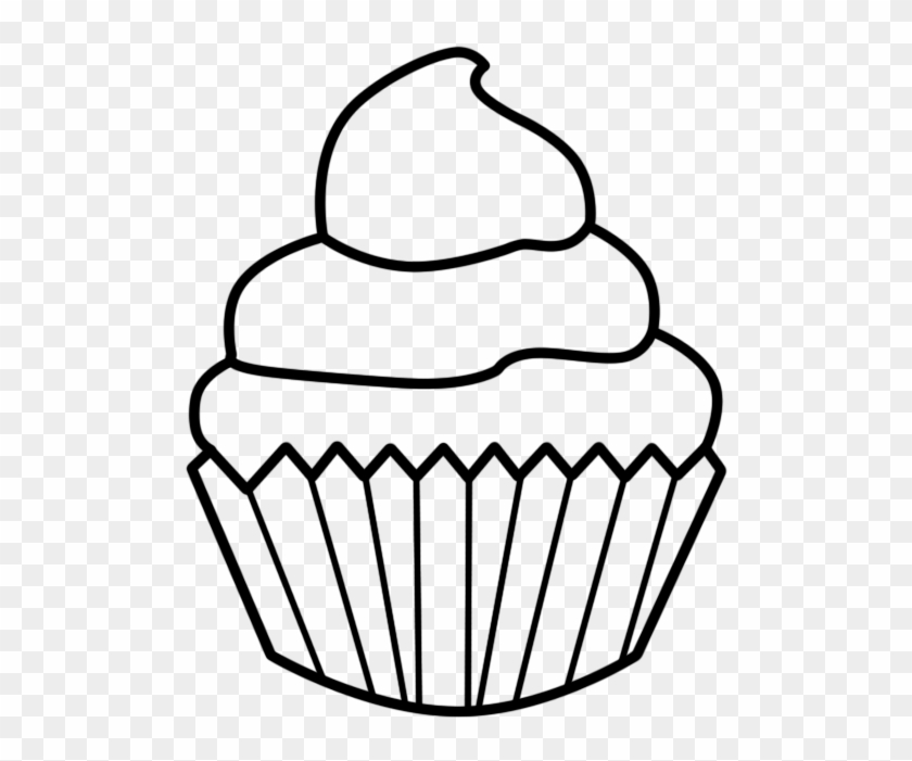 Cupcake Black And White Cupcake Outline Clipart Black - Cupcake Clipart Black And White #16821