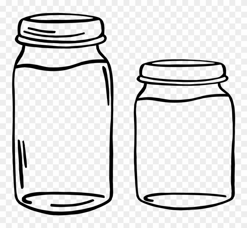 Mason Jar Clipart Transparent - Container Clipart Black And White #16877