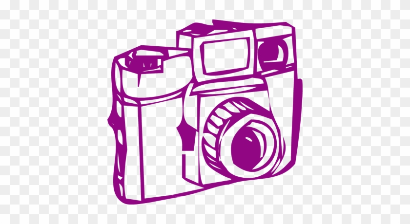 Camera Clipart Purple - Vintage Camera Graphic Clipart Png #16973