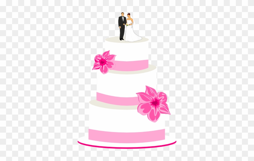 Wedding Cake Clipart - Pink Wedding Cake Clip Art #17027